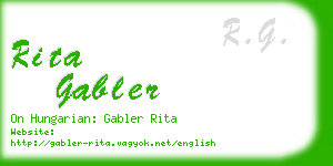 rita gabler business card